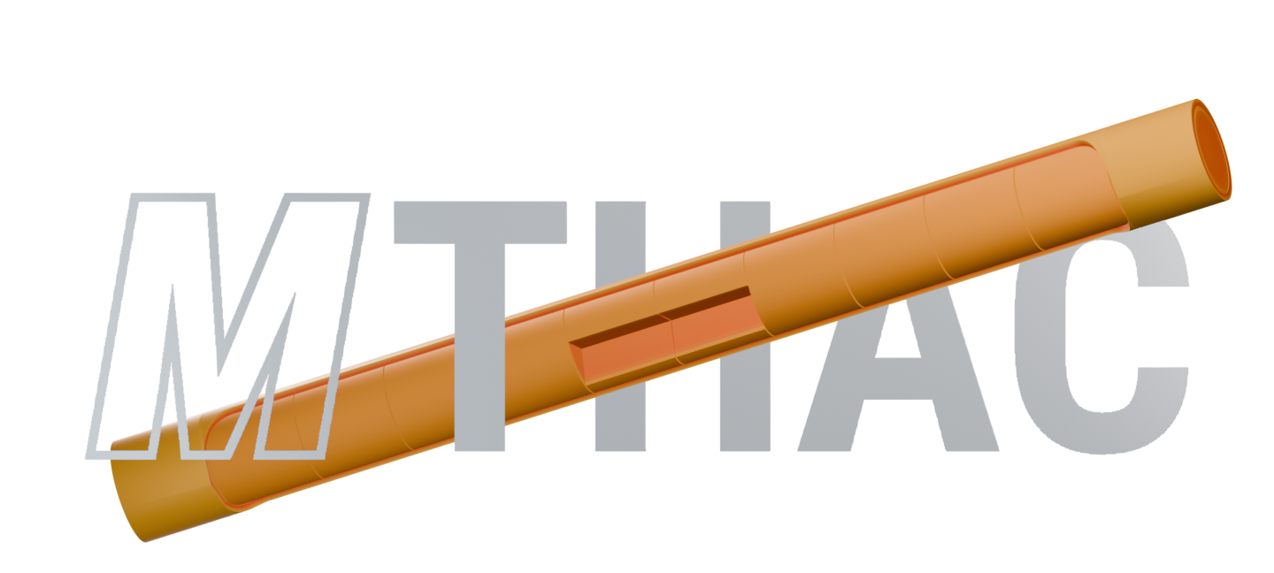 MTHAC wordmark intertwined with a fuel rod cutaway